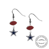 Dallas Cowboys NFL Authentic Official On Field Leather Football Dangle Earrings - SportsJewelryProShop