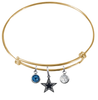 Dallas Cowboys Gold NFL Expandable Wire Bangle Charm Bracelet