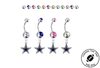 Dallas Cowboys Silver Swarovski Belly Button Navel Ring - Customize Gem Colors