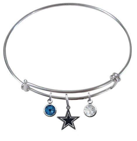 Dallas Cowboys NFL Expandable Wire Bangle Charm Bracelet