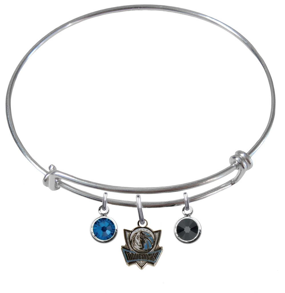 Dallas Mavericks Style 2 NBA Expandable Wire Bangle Charm Bracelet