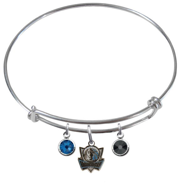Dallas Mavericks Style 2 NBA Expandable Wire Bangle Charm Bracelet