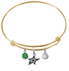 Dallas Stars Color Edition GOLD Expandable Wire Bangle Charm Bracelet