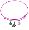 Dallas Stars Color Edition PINK Expandable Wire Bangle Charm Bracelet