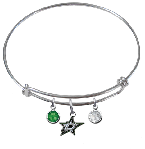 Dallas Stars NHL Expandable Wire Bangle Charm Bracelet