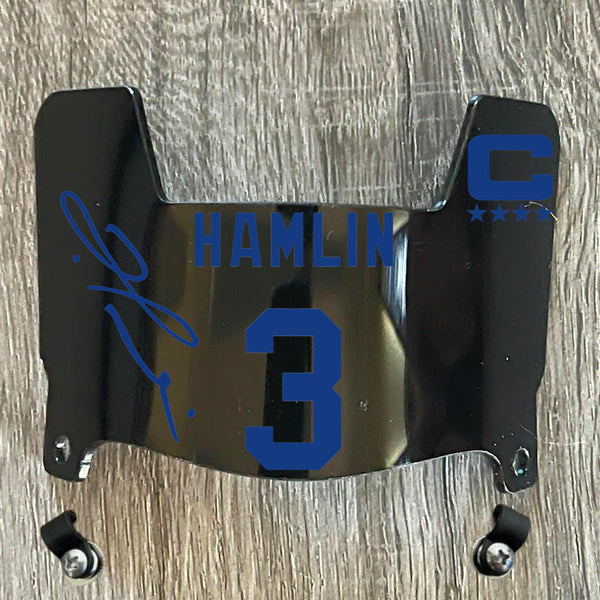 Buffalo Bills Damar Hamlin Mini Football Helmet Visor Shield Black Dark Tint w/ Clips