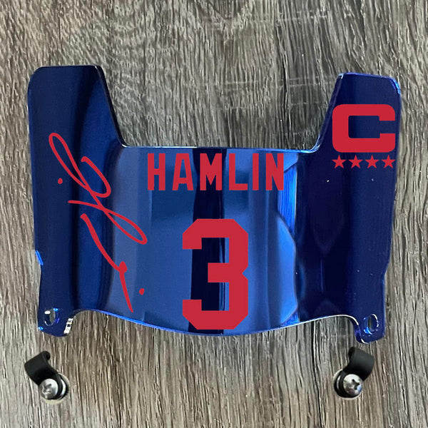 Buffalo Bills Damar Hamlin Mini Football Helmet Visor Shield Blue Chrome Mirror w/ Clips