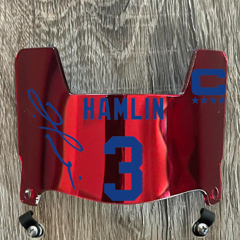 Buffalo Bills Damar Hamlin Mini Football Helmet Visor Shield Red Chrome Mirror w/ Clips