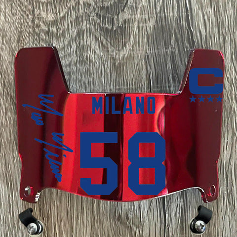 Buffalo Bills Dawson Knox Mini Football Helmet Visor Shield Red Chrome Mirror w/ Clips
