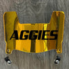 Delaware Valley Aggies DelVal Mini Football Helmet Visor Shield Gold Chrome Mirror w/ Clips