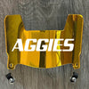 Delaware Valley Aggies DelVal Mini Football Helmet Visor Shield Gold Chrome Mirror w/ Clips
