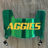 Delaware Valley Aggies DelVal Mini Football Helmet Visor Shield Green Chrome Mirror w/ Clips
