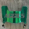 Delaware Valley Aggies DelVal Mini Football Helmet Visor Shield Green Chrome Mirror w/ Clips