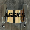 Delaware Valley Aggies DelVal Mini Football Helmet Visor Shield Silver Chrome Mirror w/ Clips