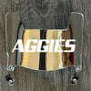 Delaware Valley Aggies DelVal Mini Football Helmet Visor Shield Silver Chrome Mirror w/ Clips