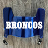 Denver Broncos Retro Throwback Mini Football Helmet Visor Shield Blue Chrome Mirror w/ Clips
