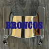 Denver Broncos Retro Throwback Mini Football Helmet Visor Shield Silver Chrome Mirror w/ Clips