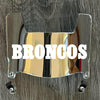 Denver Broncos Retro Throwback Mini Football Helmet Visor Shield Silver Chrome Mirror w/ Clips