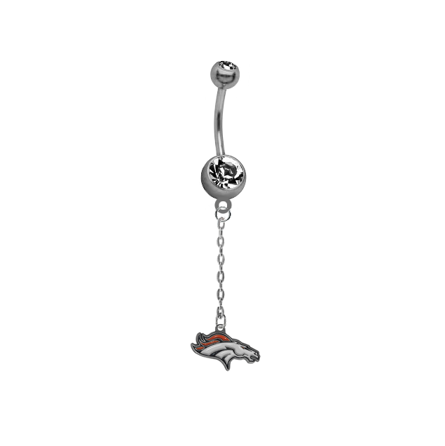 Denver Broncos Chain NFL Football Belly Button Navel Ring