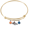 Denver Broncos Gold NFL Expandable Wire Bangle Charm Bracelet
