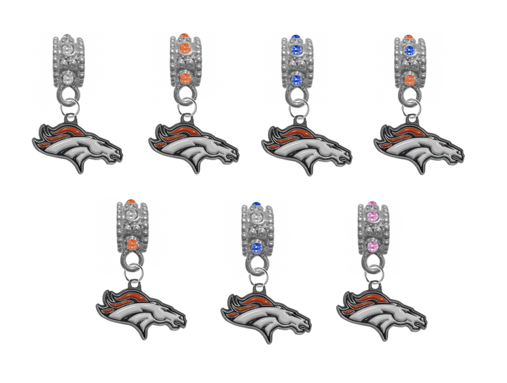 Denver Broncos NFL Football Crystal Rhinestone European Bracelet Charm