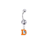 Denver Broncos Retro Silver Clear Swarovski Belly Button Navel Ring - Customize Gem Colors