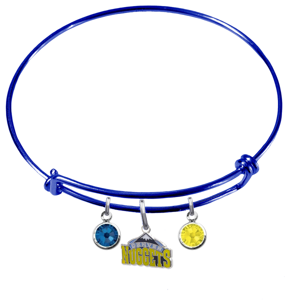 Denver Nuggets BLUE Color Edition Expandable Wire Bangle Charm Bracelet