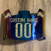 Detroit Lions Custom Name & Number Full Size Football Helmet Visor Shield Blue Iridium Mirror w/ Clips - CAMO