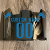 Detroit Lions Custom Name & Number Full Size Football Helmet Visor Shield Silver Chrome Mirror w/ Clips - LIGHT BLUE