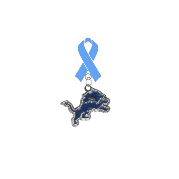Detroit Lions NFL Prostate Cancer Awareness / Fathers Day Light Blue Ribbon Lapel Pin