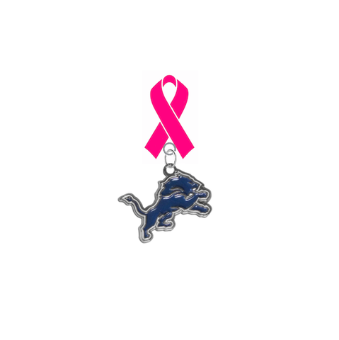 Detroit Lions NFL Breast Cancer Awareness / Mothers Day Pink Ribbon Lapel Pin
