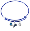 Detroit Lions Blue NFL Expandable Wire Bangle Charm Bracelet
