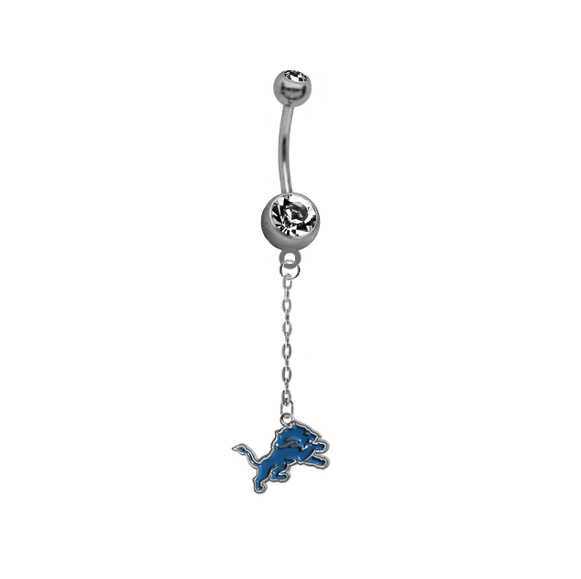 Detroit Lions Chain NFL Football Belly Button Navel Ring