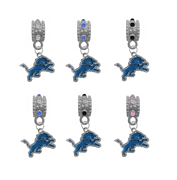 Detroit Lions NFL Football Crystal Rhinestone European Bracelet Charm