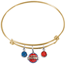 Detroit Pistons GOLD Color Edition Expandable Wire Bangle Charm Bracelet