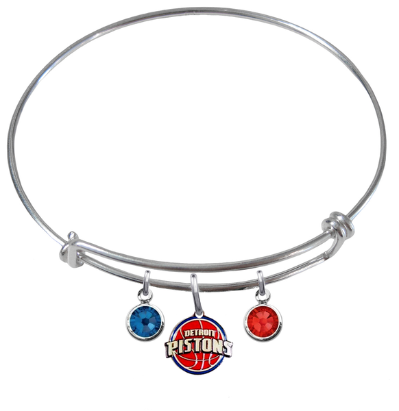 Detroit Pistons NBA Expandable Wire Bangle Charm Bracelet