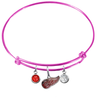 Detroit Red Wings Color Edition PINK Expandable Wire Bangle Charm Bracelet