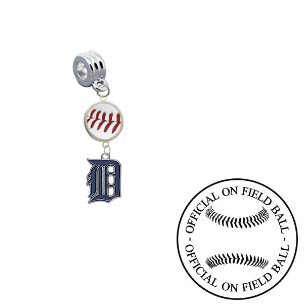 Detroit Tigers Game Ball European Bracelet Charm Pandora Compatible SportsJewelryProShop