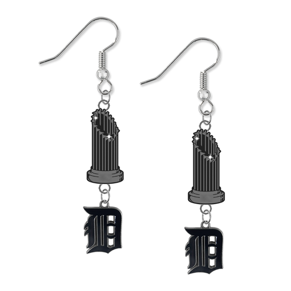 Detroit Tigers MLB World Series Trophy Dangle Earrings
