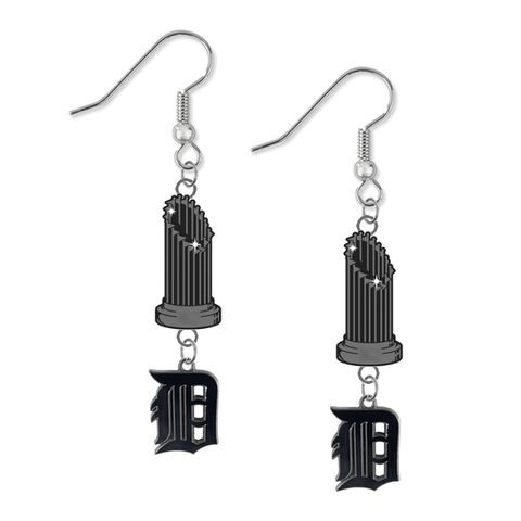 Detroit Tigers MLB World Series Trophy Dangle Earrings