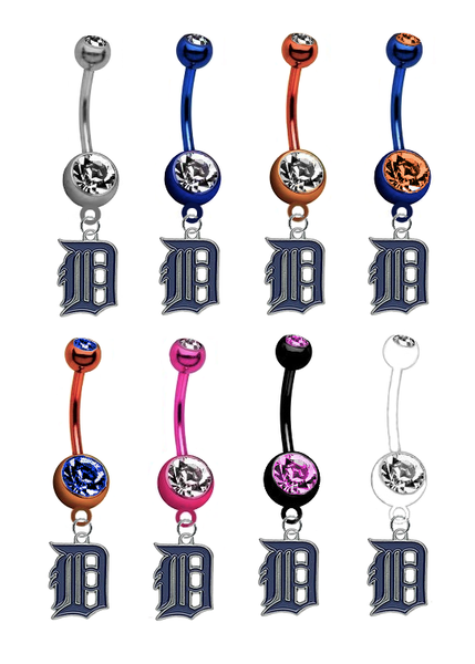 Detroit Tigers MLB Baseball Belly Button Navel Ring - Pick Your Color