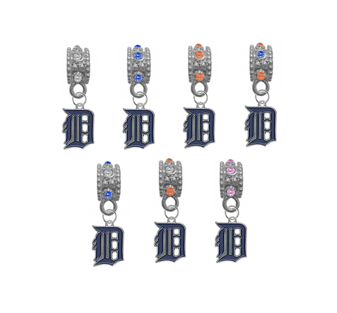 Detroit Tigers MLB Baseball Crystal Rhinestone European Bracelet Charm