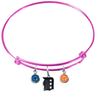 Detroit Tigers Pink MLB Expandable Wire Bangle Charm Bracelet