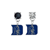 Duke Blue Devils BLACK & CLEAR Swarovski Crystal Stud Rhinestone Earrings