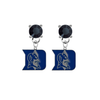 Duke Blue Devils BLACK Swarovski Crystal Stud Rhinestone Earrings