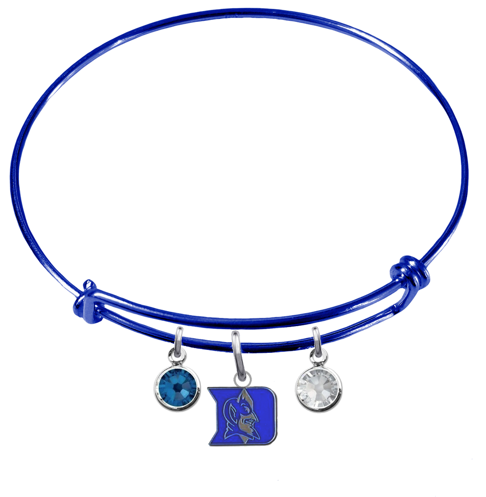 Duke Blue Devils Blue Expandable Wire Bangle Charm Bracelet