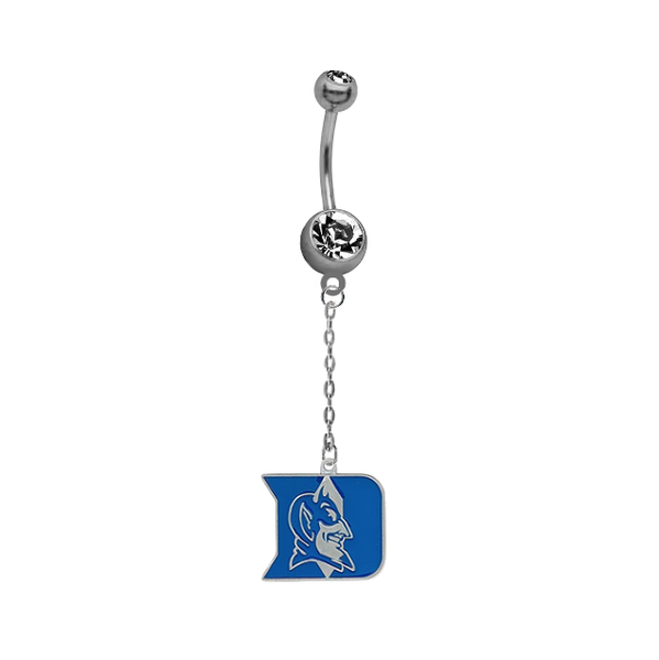 Duke Blue Devils Dangle Chain Belly Button Navel Ring