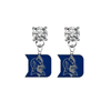 Duke Blue Devils CLEAR Swarovski Crystal Stud Rhinestone Earrings