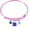 Duke Blue Devils Pink Expandable Wire Bangle Charm Bracelet
