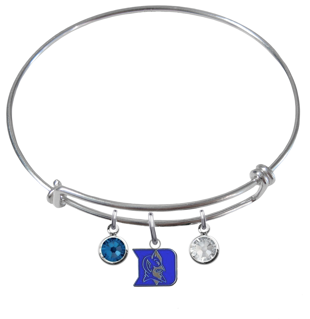 Duke Blue Devils NCAA Expandable Wire Bangle Charm Bracelet